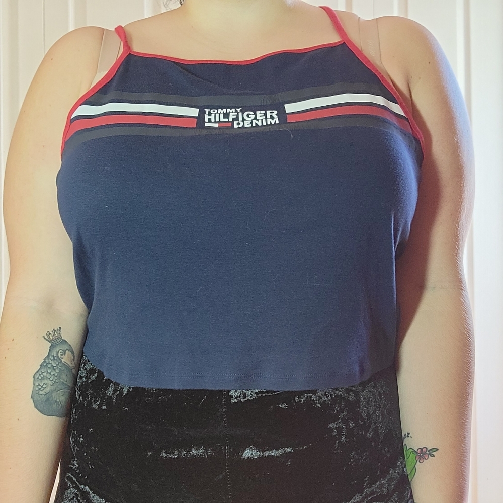 FREE WITH PURCHASE Navy Cropped Tank Top